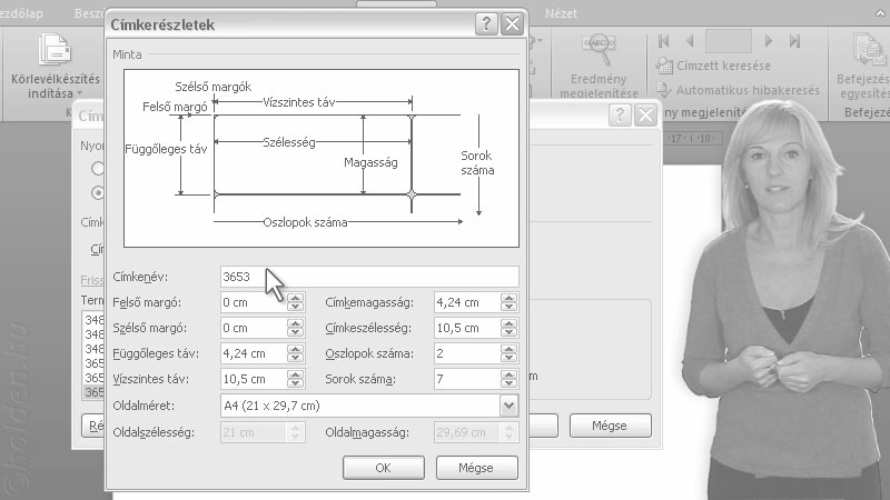 Word Oktatóvideó, Körlevelezés, Hagyományos körlevél és kör-email elkészítése. Címlista különböző forrásból (Word, Excel, Outlook), Körlevelezés II., Boríték és öntapadós címke készítése Excel címlista alapján