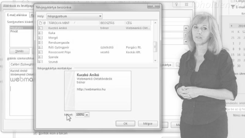 Outlook Oktatóvideó, Levelezés, , Levelezési beállítások, Out of office üzenet, automatikus aláírás szerkesztése, értesítések.