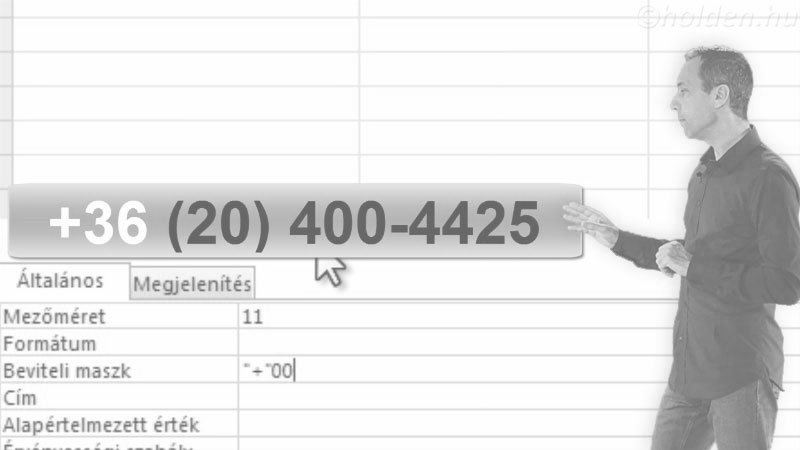 Access Oktatóvideó, Adatbázis alapok, , Beviteli maszk, Gyári és egyedi beviteli maszk Szövegmező esetén.
