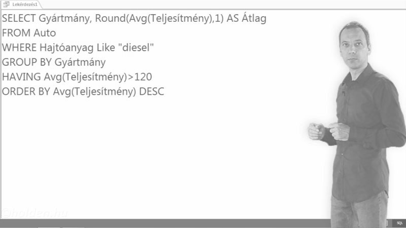 Access Oktatóvideó, SQL alapok, , Csoportosítás, GROUP BY