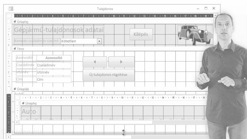 Access Oktatóvideó, Űrlap, , Segédűrlap, Több tábla adatainak megjelenítése űrlapon.