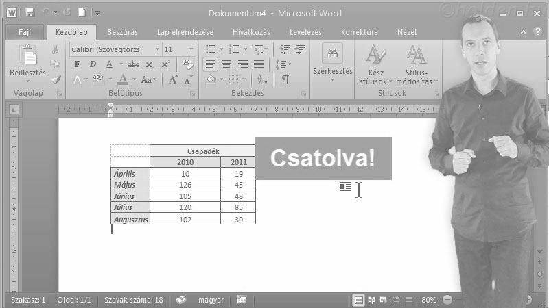 Excel Oktatóvideó, Másolás/Beillesztés, Másolás és irányított beillesztés lehetőségei., Másolás Excelből, Hogyan másoljunk Excelből más programba? Beillesztéssel vagy csatolással?